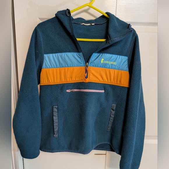cotopaxi Other - Cotopaxi Teca Fleece Hooded Half-Zip Pullover Men’s Medium  Teal/Orange/Blue